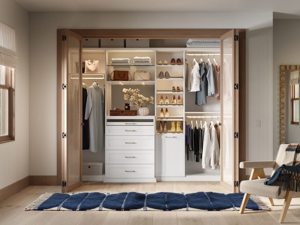 Custom LED lighting, design, and layout by California Closets