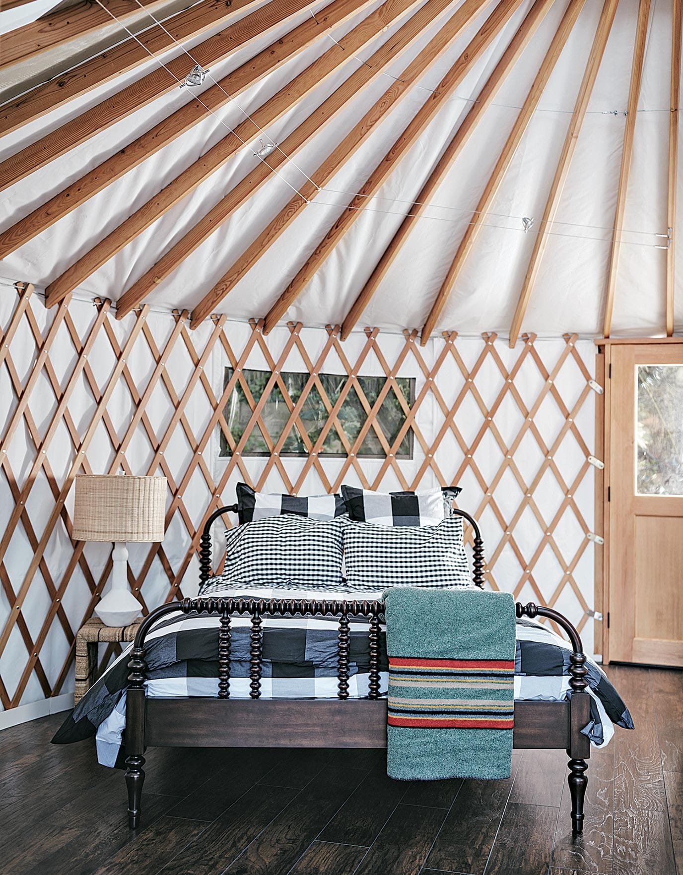 Kanter entertains often and set up a quiet retreat in the new yurt for guests. Ideas of Order